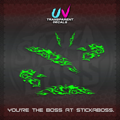 CLICK 125 V3 UV TRANSPARENT DECALS (2026 TRIBAL HEART DESIGN) STICKER KITS BY STICKABOSS