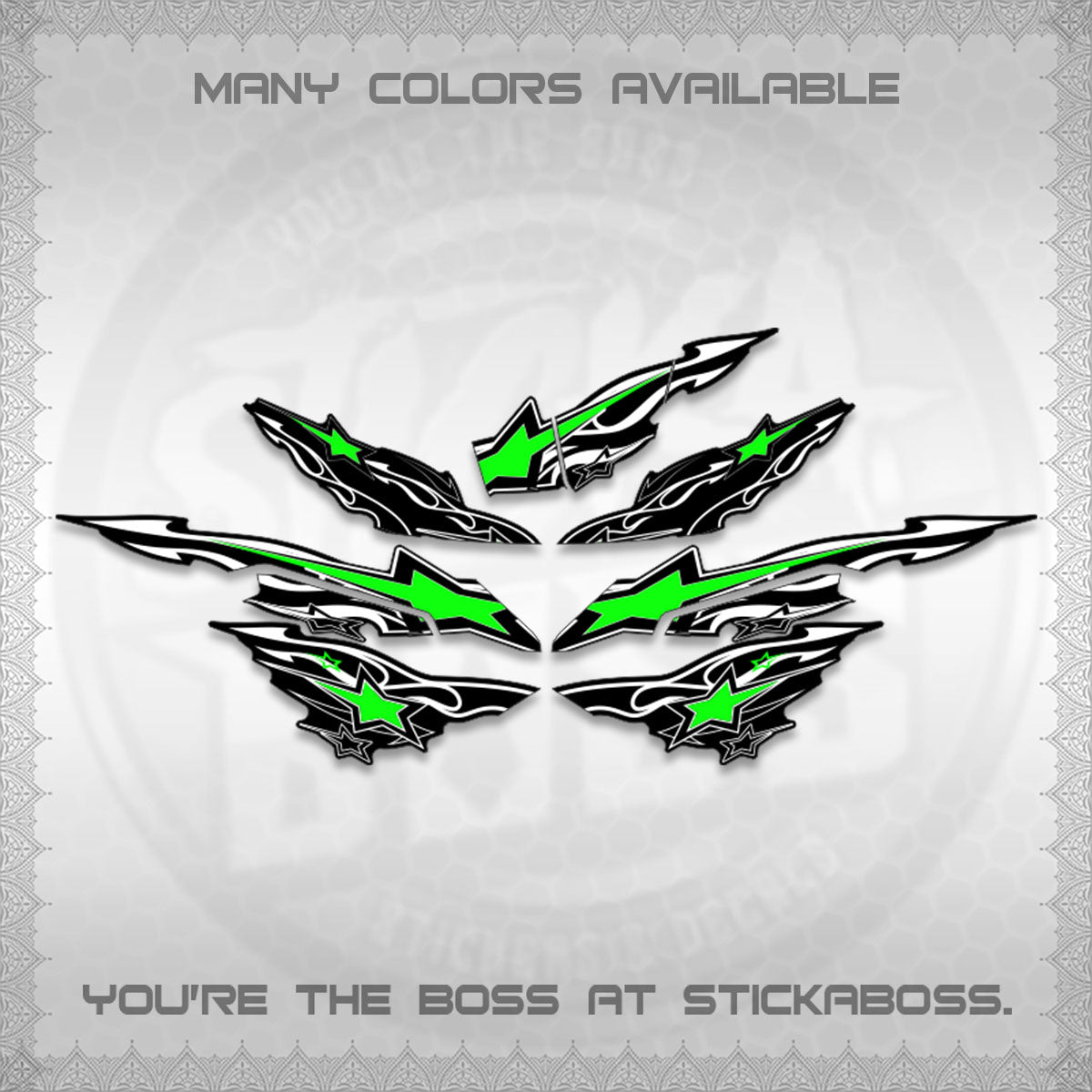 AEROX  V3 INDO DECALS (0005 RISING STAR)STICKER DECALS By STICKABOSS