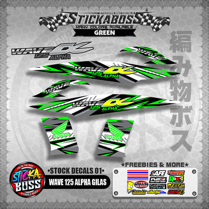 WAVE 125 ALPHA GILAS ( STOCK DECALS 01 )【WITH FREEBIES】