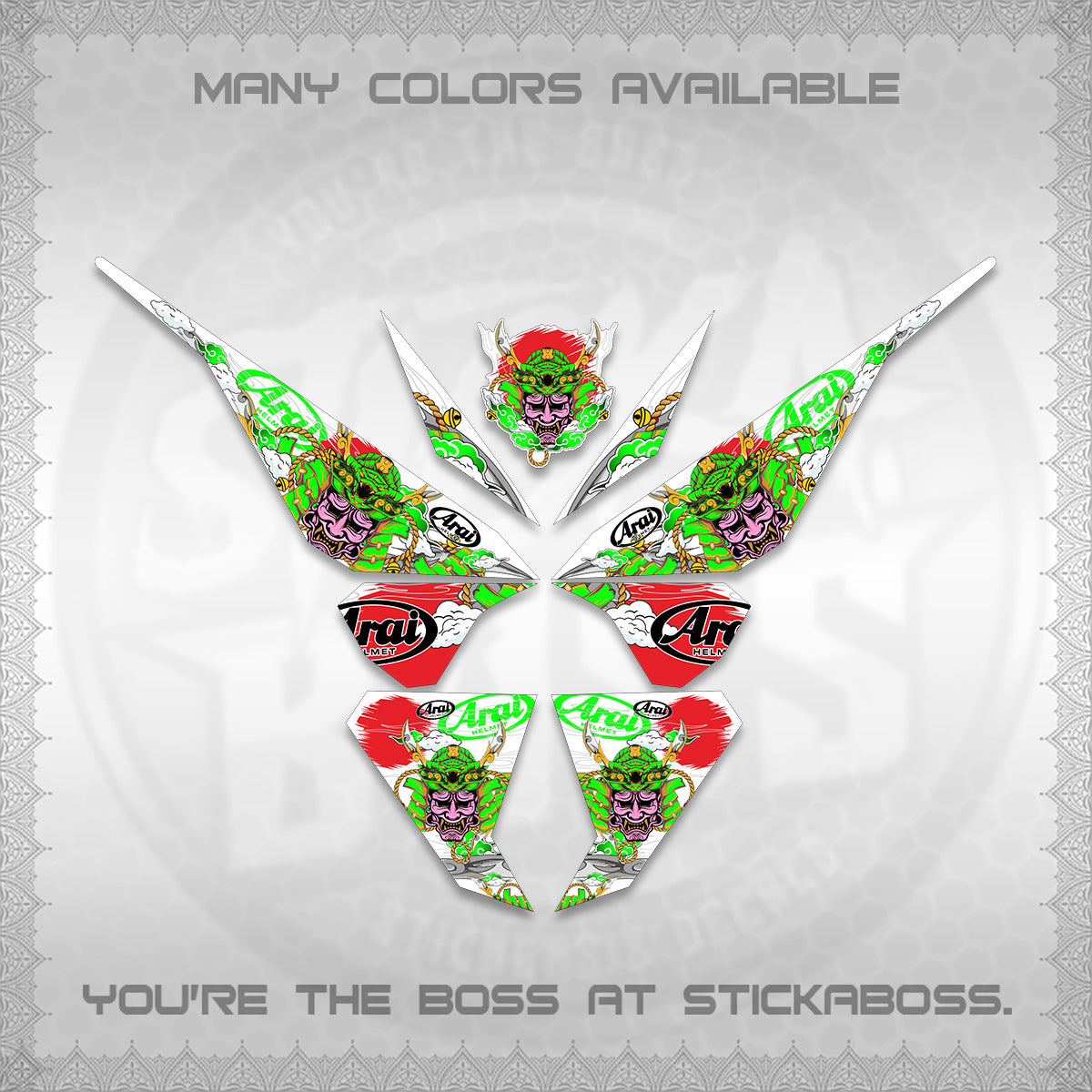 CLICK 125 V1 VARIO FOR WHITE DECALS (2026 NEW SAMURAI MOTIF) STICKER KITS BY STICKABOSS