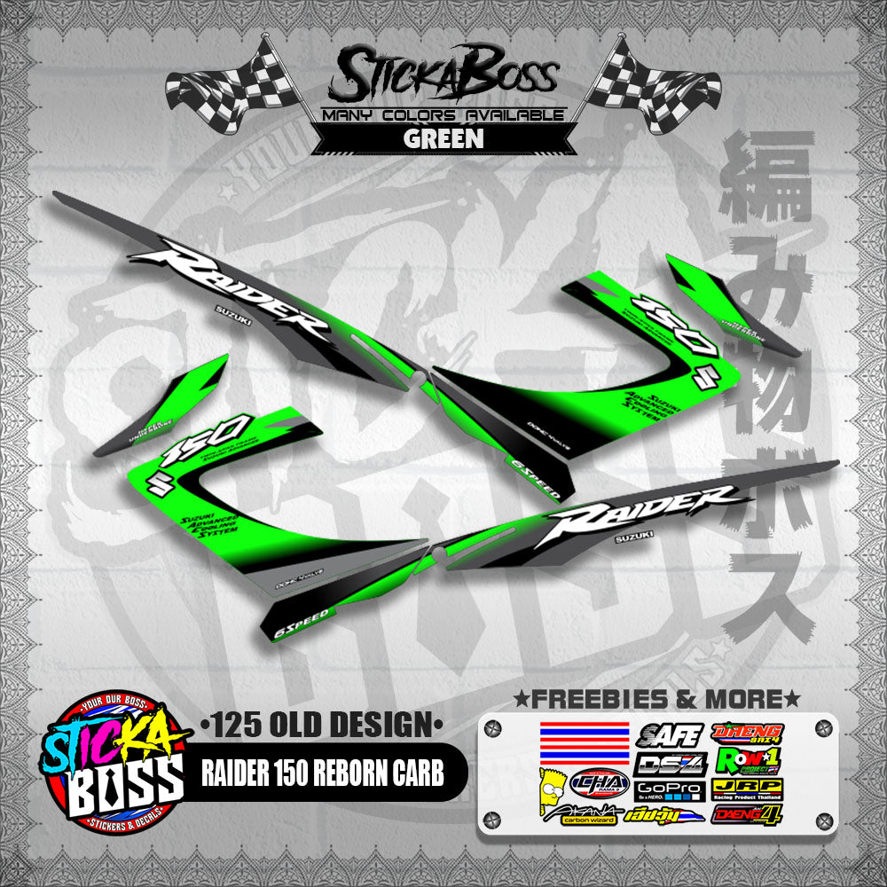RAIDER 150 REBORN CARB DECALS ( 125 OLD DESIGN )【WITH FREEBIES】