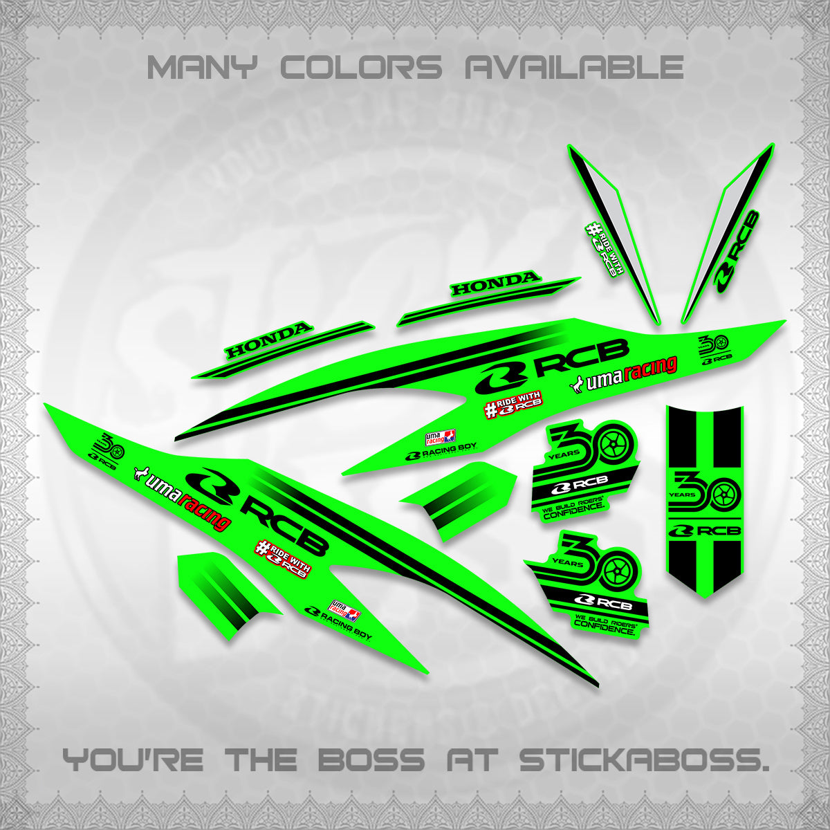 CLICK 125 V2 DECALS (2026 30TH ANNIVERSARY RACING DESIGN) STICKER DECALS BY STICKABOSS