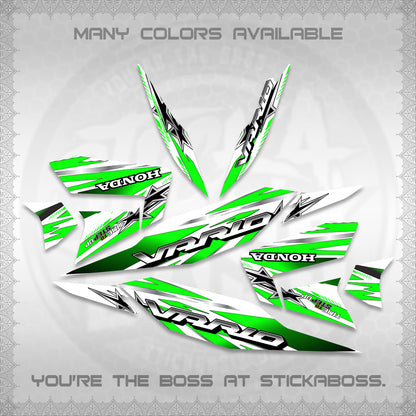 CLICK 125 V4 VARIO FOR WHITE DECALS (2026 BLACK STAR DESIGN) STICKER DECALS By STICKABOSS