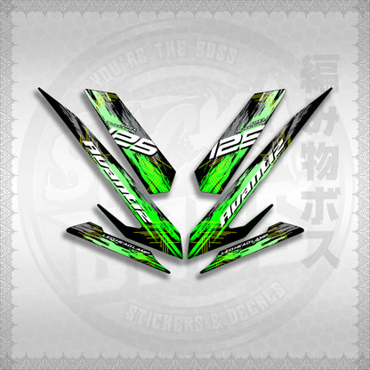 MIO SOUL I 125 GT EGO AVANTIZ STROKE DESIGN STICKER DECALS By STICKABOSS SOFIE LAMINATED WATERPROOF