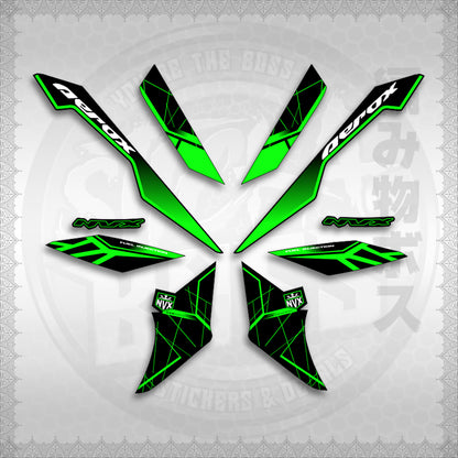 STICKER DECALS for AEROX V3 ALPHA TURBO INDO-MALAYSIAN (AV3MAMABO) By STICKABOSS (SOFIE LAMINATED WATERPROOF)