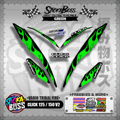 CLICK 125 / 150 V2 DECALS ( VARIO TRIBAL FIRE )【WITH FREEBIES】