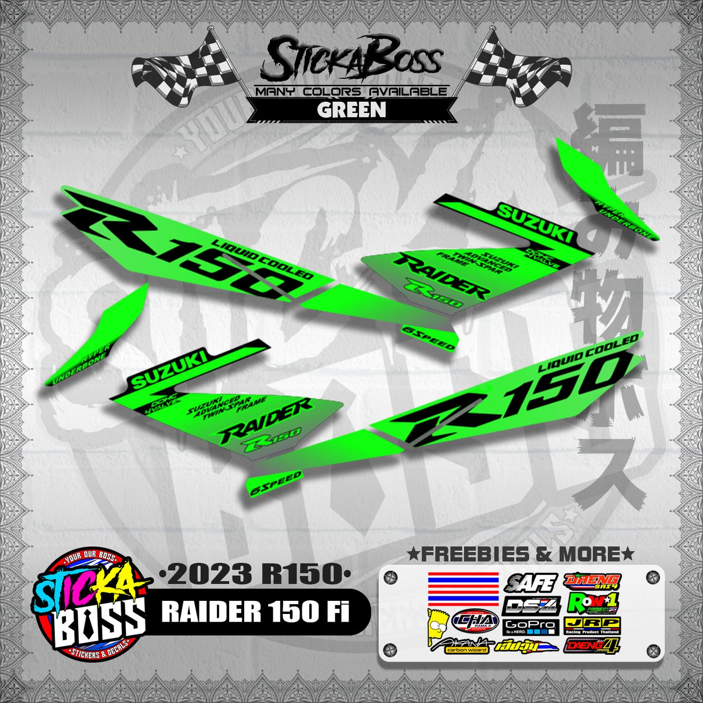 RAIDER 150 Fi DECALS ( 2023 R150 )【WITH FREEBIES】