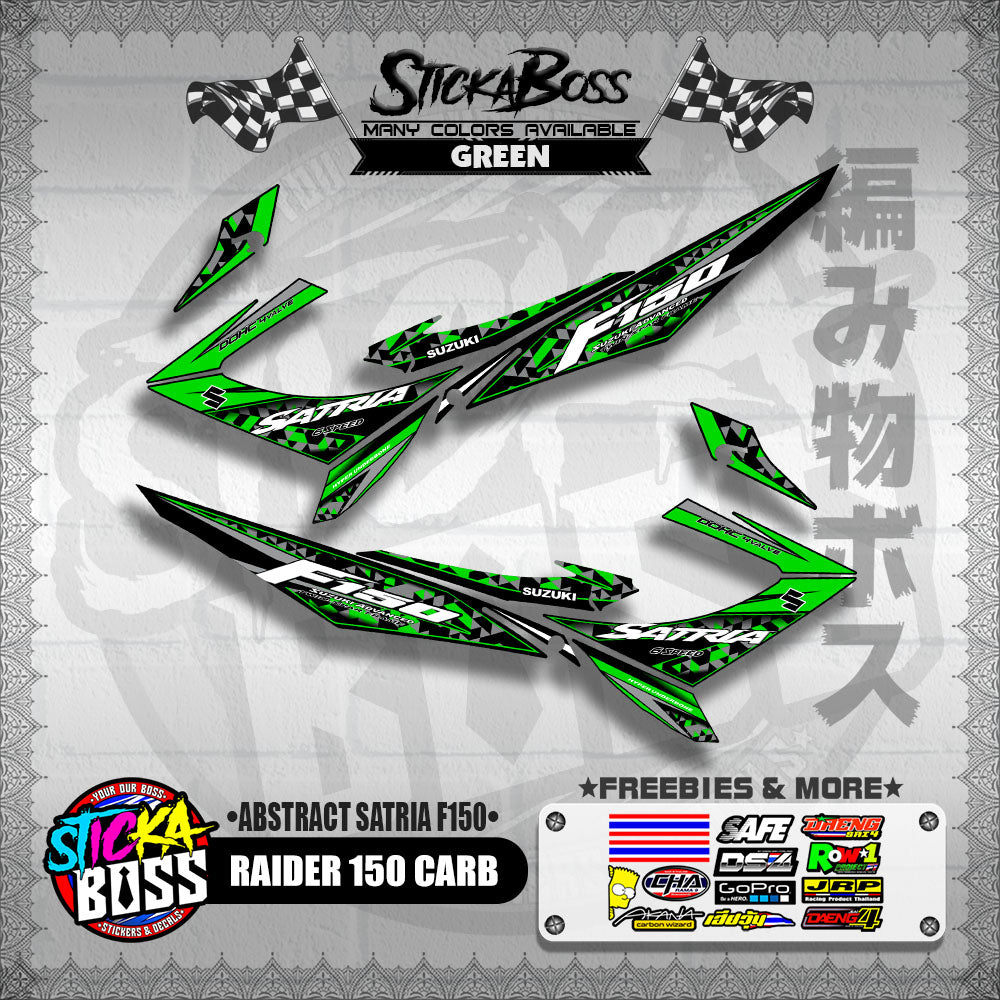 RAIDER 150 CARB DECALS ( ABSTRACT SATRIA F150 ) [ PREMIUM GLOSSY LAMINATED ]【WITH FREEBIES】