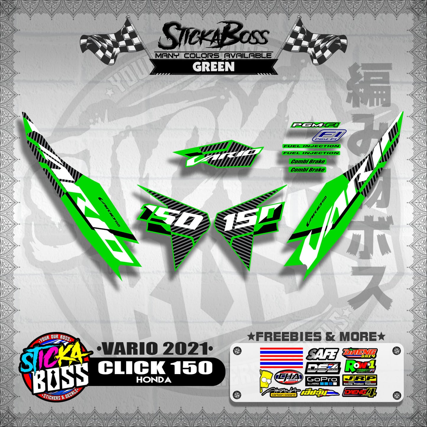 CLICK 150 V2 DECALS ( VARIO 2021 )【WITH FREEBIES】