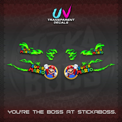 FAZZIO UV TRANSPARENT DECALS (FLAMES 02 SUPER-M MOTIF) STICKER KITS BY STICKABOSS
