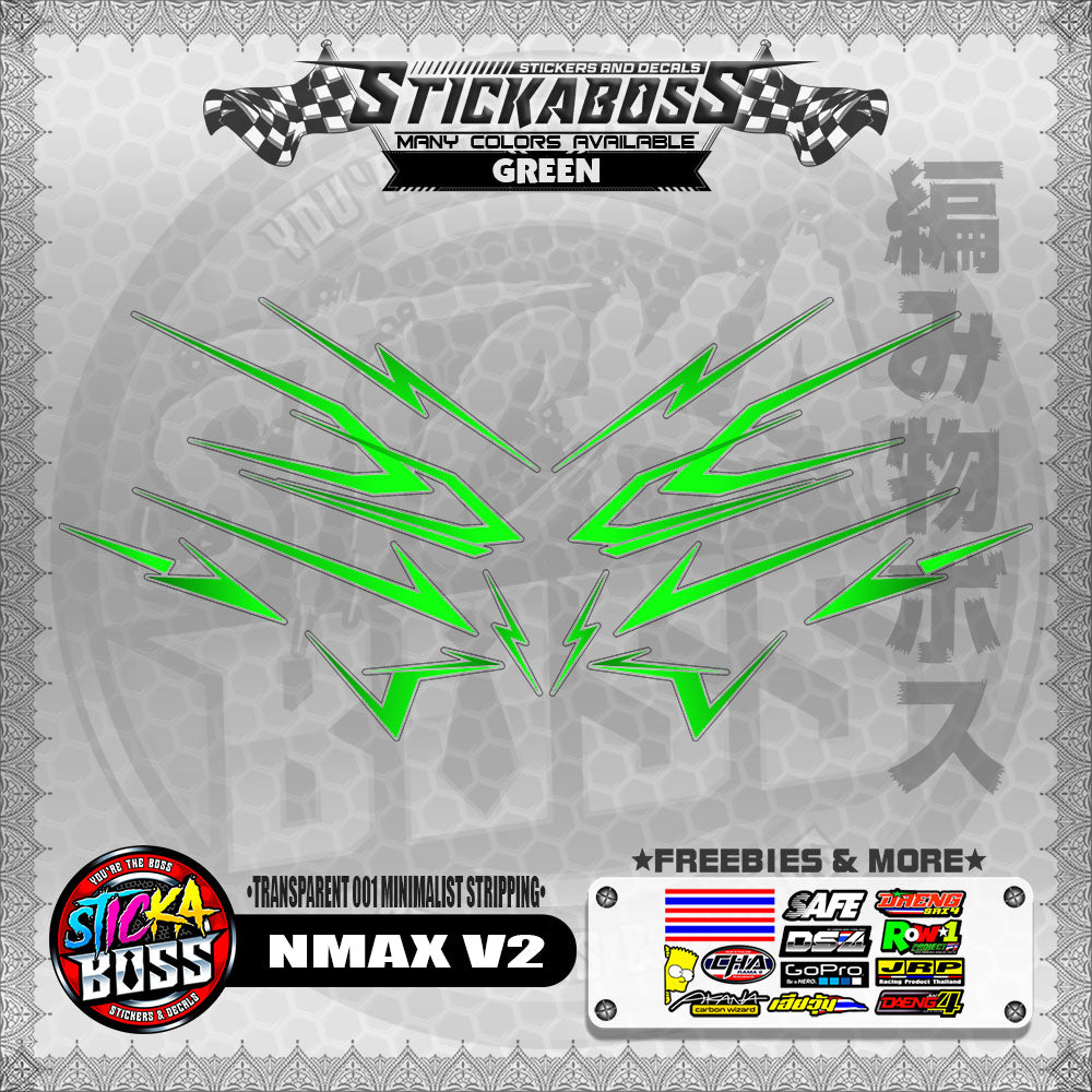 【PREMIUM UV PRINT】TRANSPARENT NMAX V2 STICKER DECALS ( 001 MINIMALIST STRIPPING )【WITH FREEBIES】