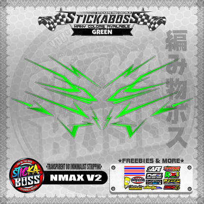 【PREMIUM UV PRINT】TRANSPARENT NMAX V2 STICKER DECALS ( 001 MINIMALIST STRIPPING )【WITH FREEBIES】