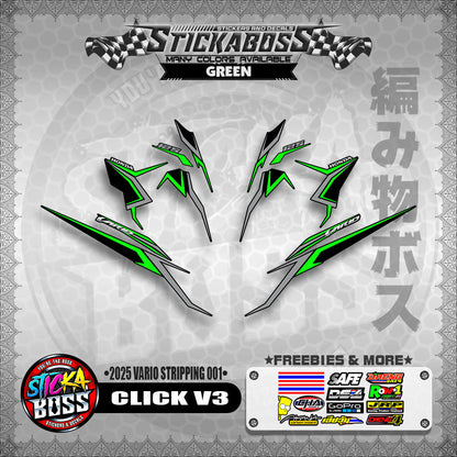 CLICK V3 STICKER DECALS ( 2025 VARIO STRIPPING 001 )【WITH FREEBIES】