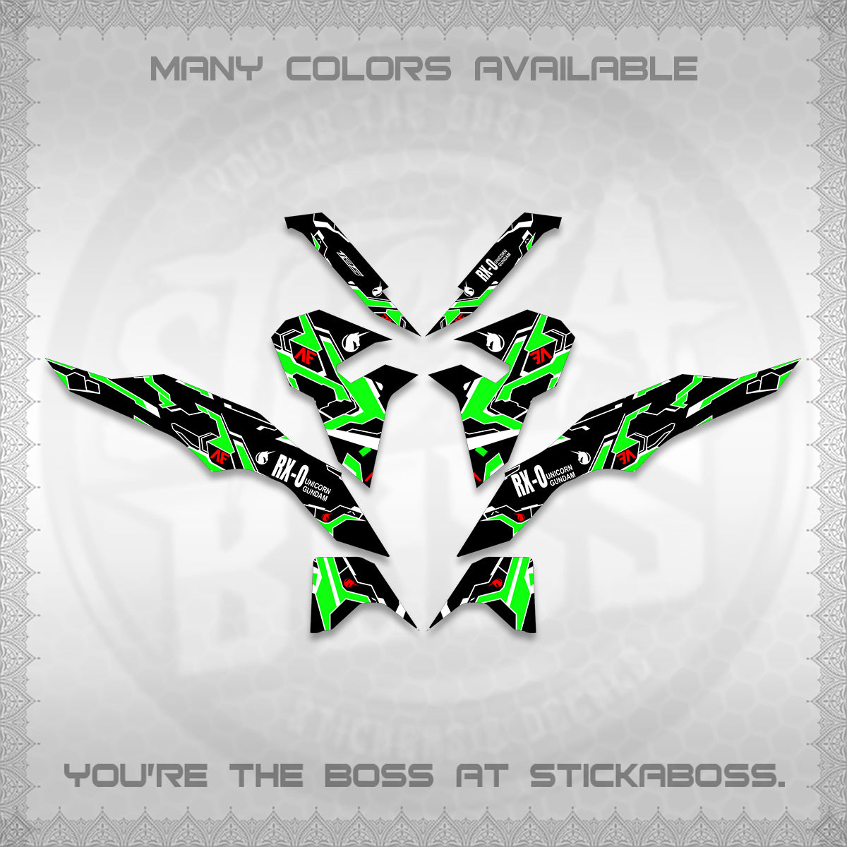 CLICK V3 VARIO DECALS (UNICORN GUNDAM DESIGN) STICKER DECALS By STICKABOSS