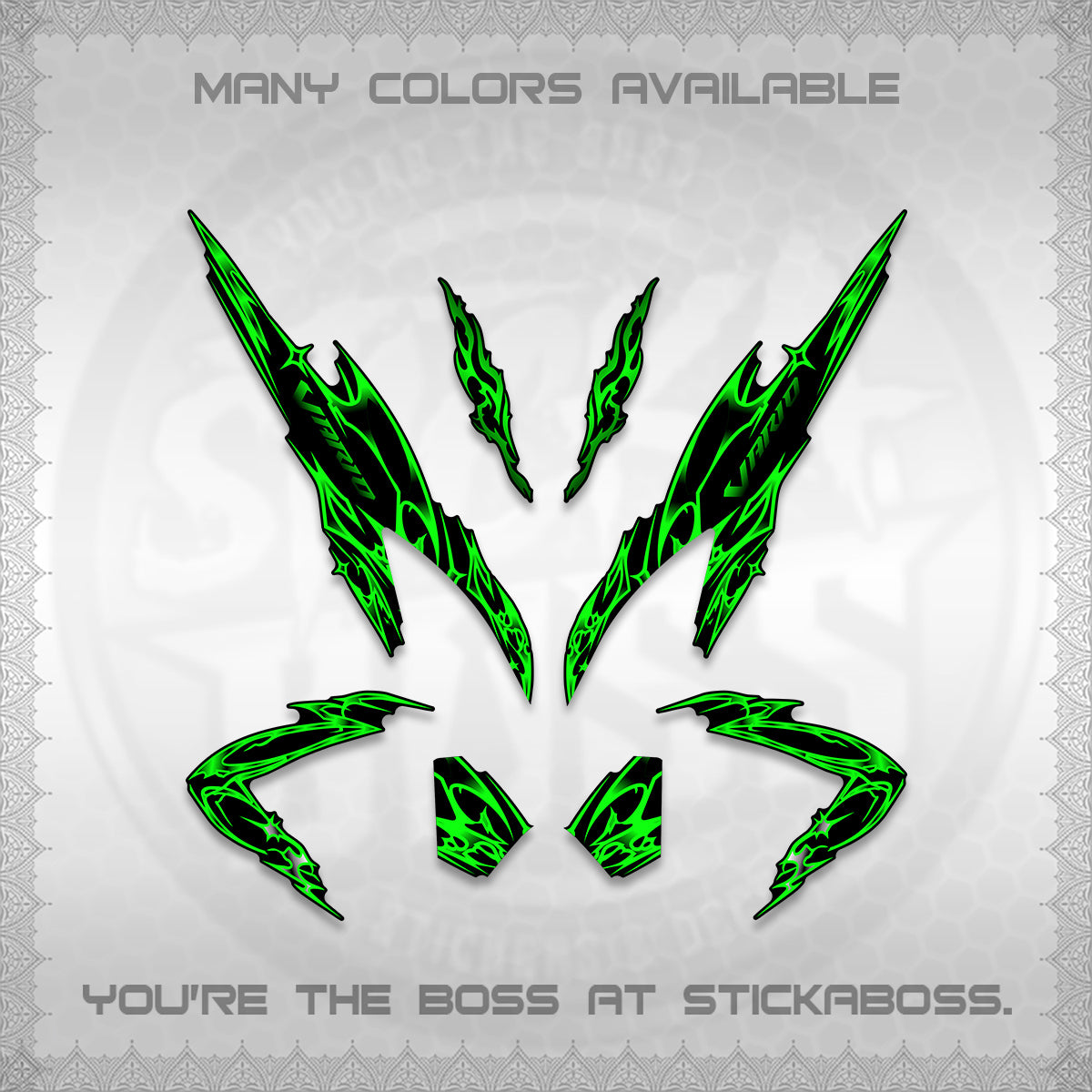 CLICK 125 V2 VARIO DECALS (2026 TRIBAL LIGHTNING DESIGN) STICKER KITS BY STICKABOSS