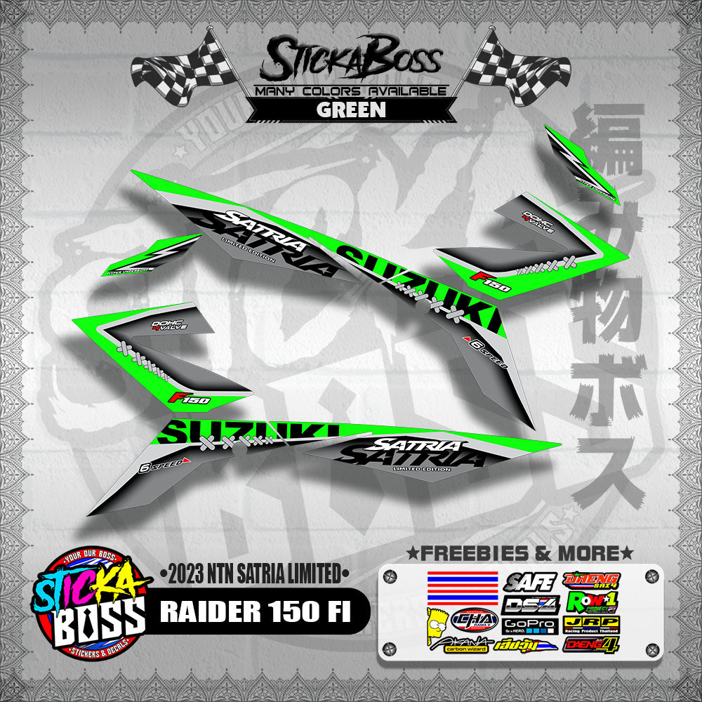 RAIDER 150 FI DECALS ( 2023 NTN SATRIA LIMITED )【WITH FREEBIES】
