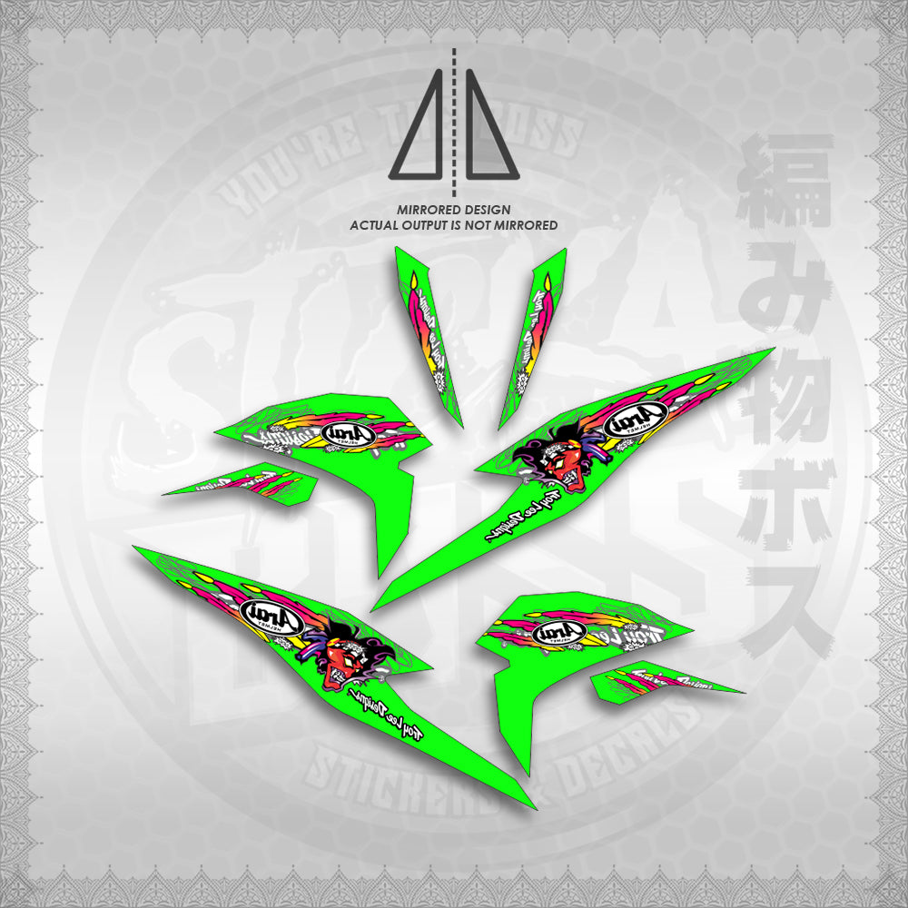 STICKER DECALS for BEAT FI V3 (ARAI APACHE STRIPPING) By STICKABOSS (SOFIE LAMINATED WATERPROOF)