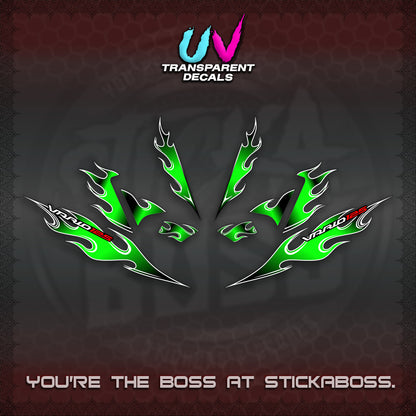 CLICK 125 V4 UV TRANSPARENT VARIO DECALS (2026 MOTIF FLAME 1 TONE)STICKER DECALS By STICKABOSS