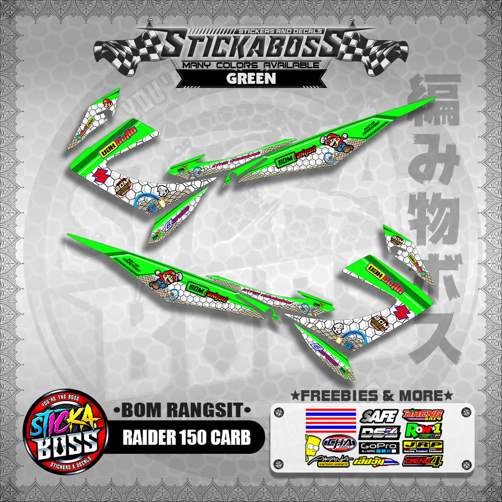 RAIDER 150 CARB INDO DECALS ( BOM RANGSIT )【WITH FREEBIES】
