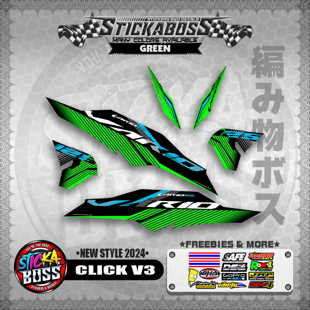 CLICK V3 MALAYSIAN CONCEPT STICKER DECALS ( NEW STYLE 2024 )【WITH FREEBIES】