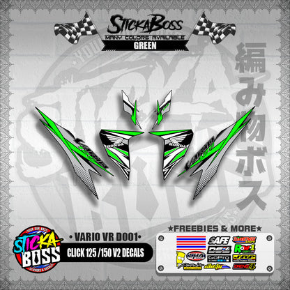 CLICK 125 / 150 V2 DECALS ( VARIO VR D001 )【WITH FREEBIES】