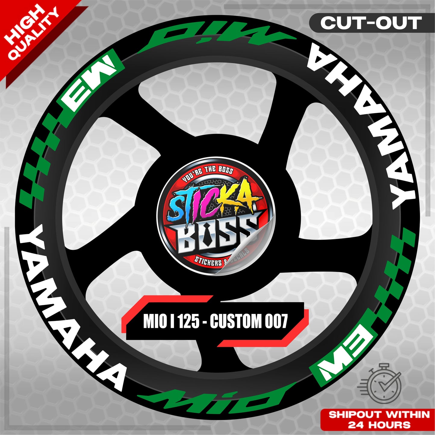 MIO I 125 MAG STICKER SET  ( 2 MAGS ) - CUSTOM 007 | VINYL WATERPROOF CUT-OUT DECALS