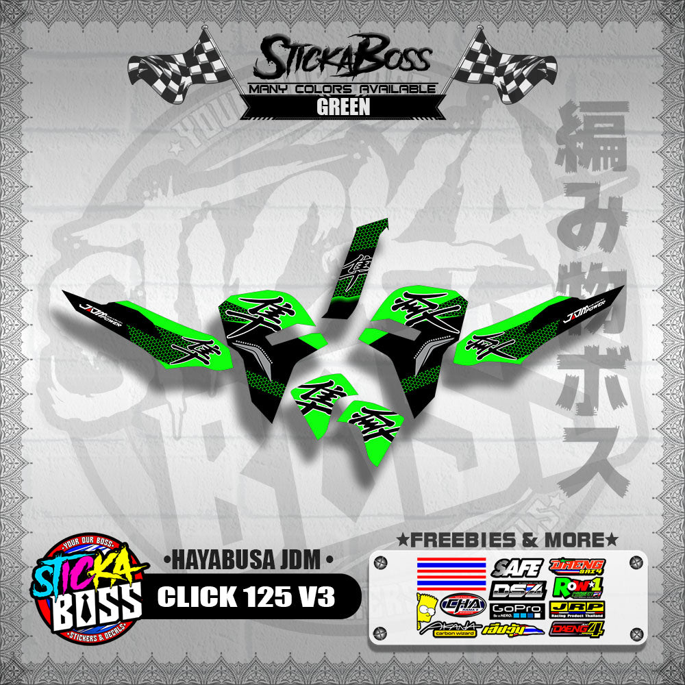 CLICK 125 V3 DECALS ( HAYABUSA JDM )【WITH FREEBIES】