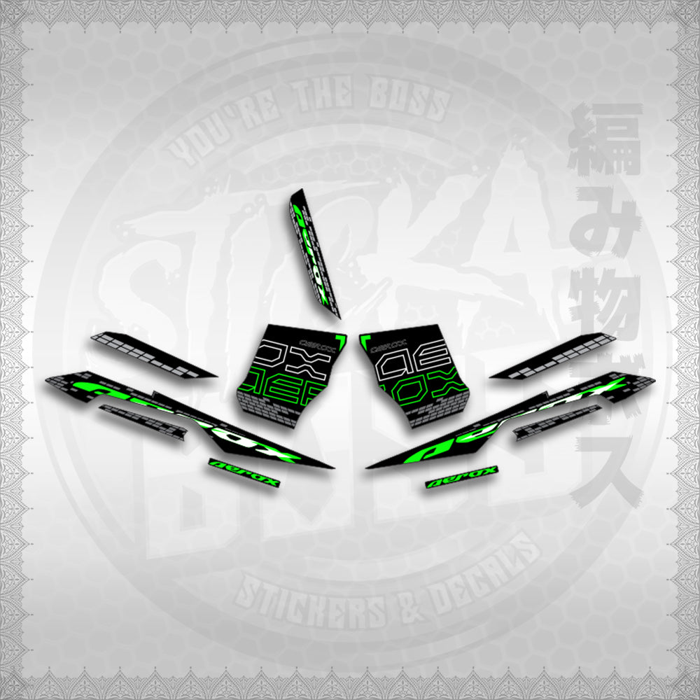 STICKER DECALS for AEROX V3 ALPHA TURBO INDO (AV3NVBLDE) By STICKABOSS (SOFIE LAMINATED WATERPROOF)