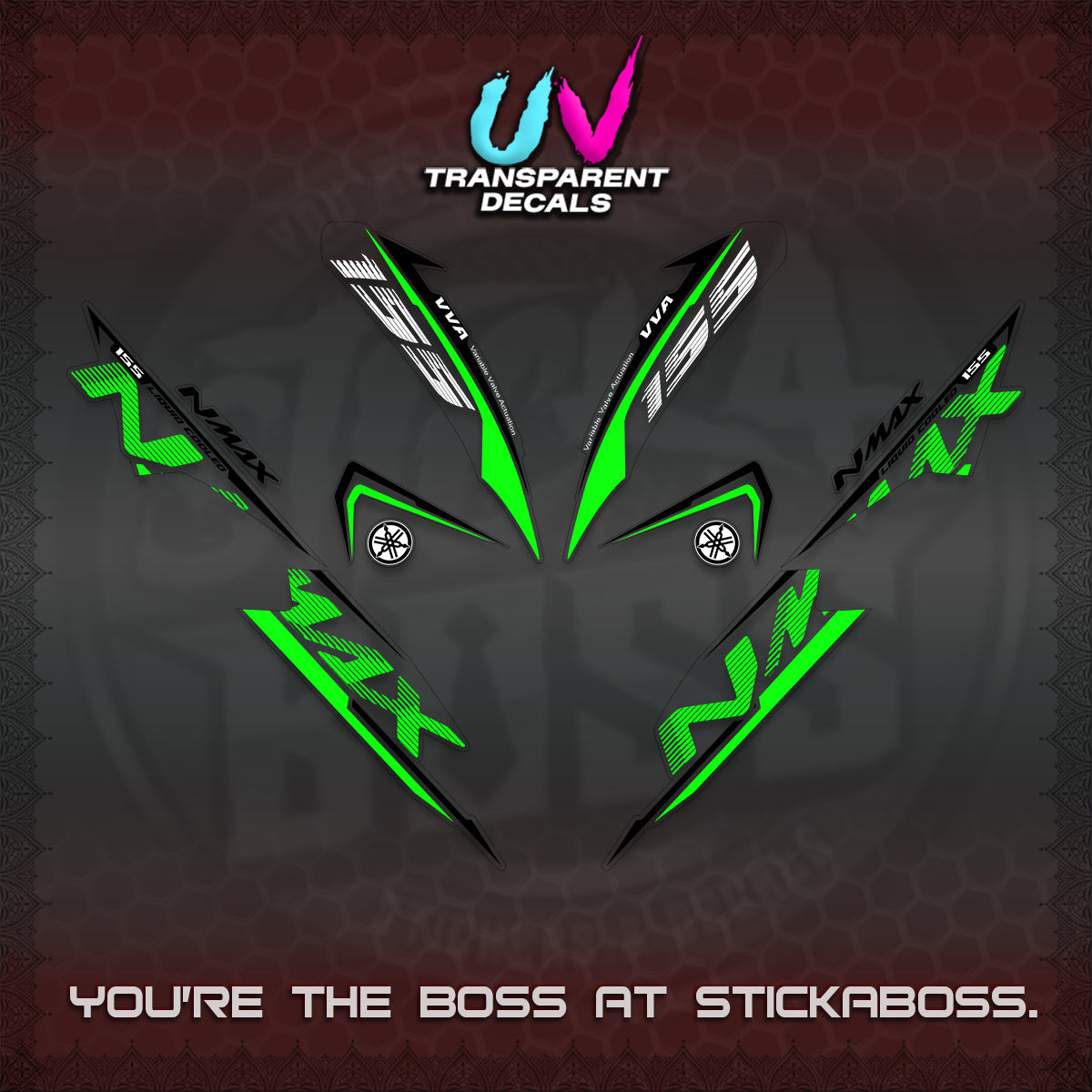 NMAX V1 THAI UV TRANSPARENT DECALS (2020 DESIGN) STICKER DECALS By STICKABOSS