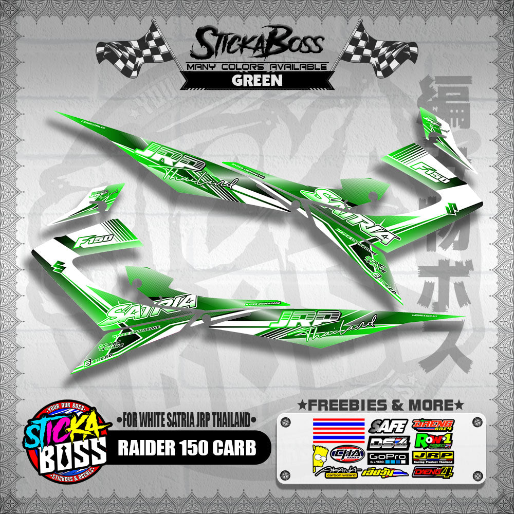 RAIDER 150 CARB DECALS ( FOR WHITE SATRIA JRP THAILAND )【WITH FREEBIES】