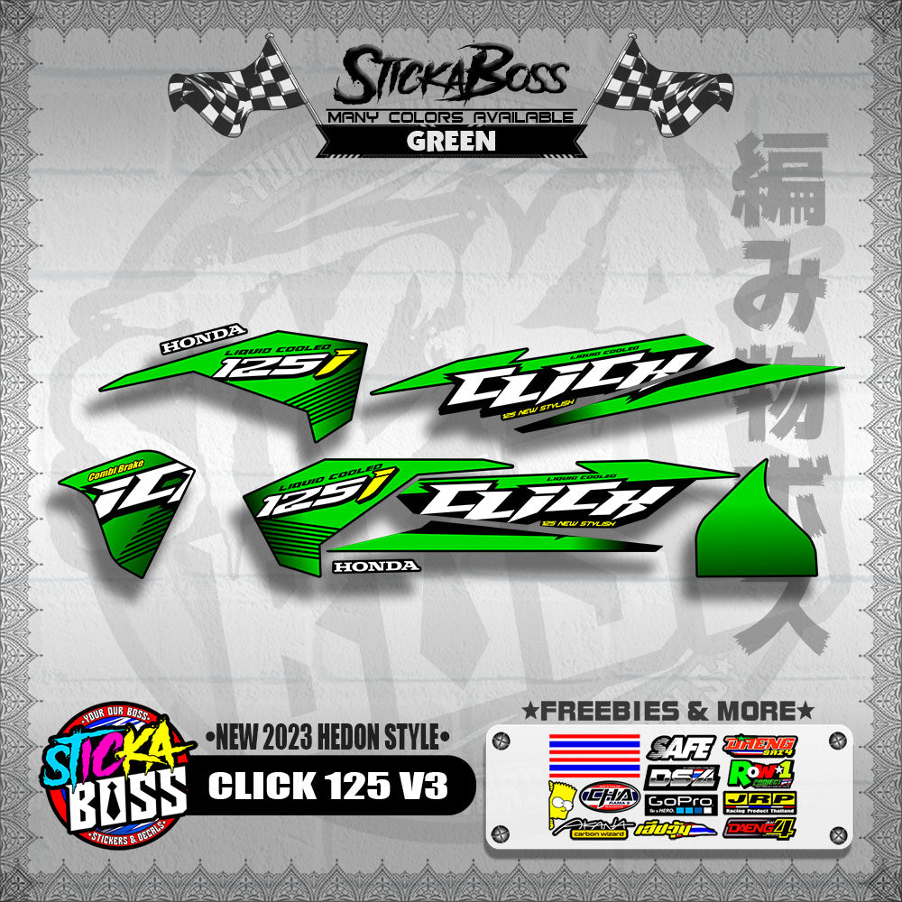 CLICK 125 V3 DECALS ( NEW 2023 HEDON STYLE )【WITH FREEBIES】