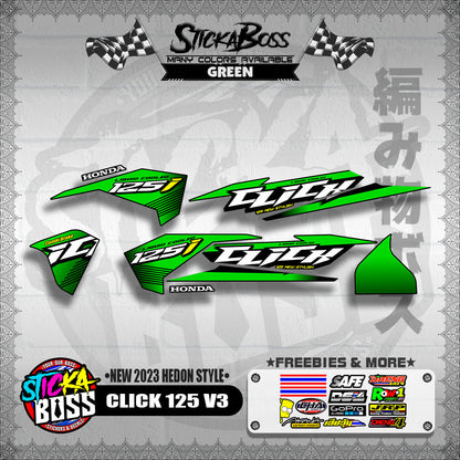 CLICK 125 V3 DECALS ( NEW 2023 HEDON STYLE )【WITH FREEBIES】