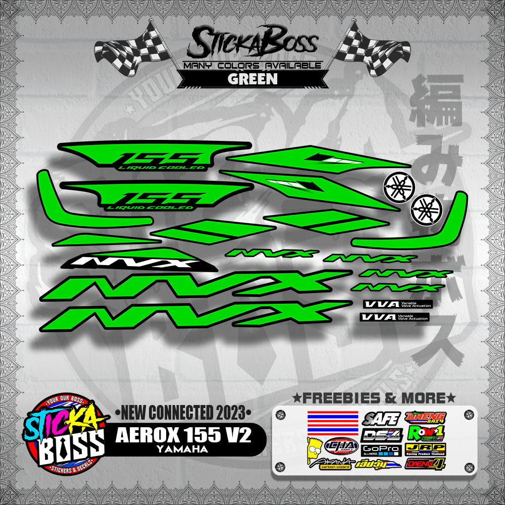 AEROX 155 V2 DECALS ( NEW CONNECTED 2023 )【WITH FREEBIES】