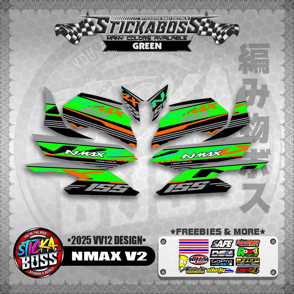 NMAX V2 MALAYSIAN STICKER DECALS ( 2025 VV12 DESIGN )【WITH FREEBIES】