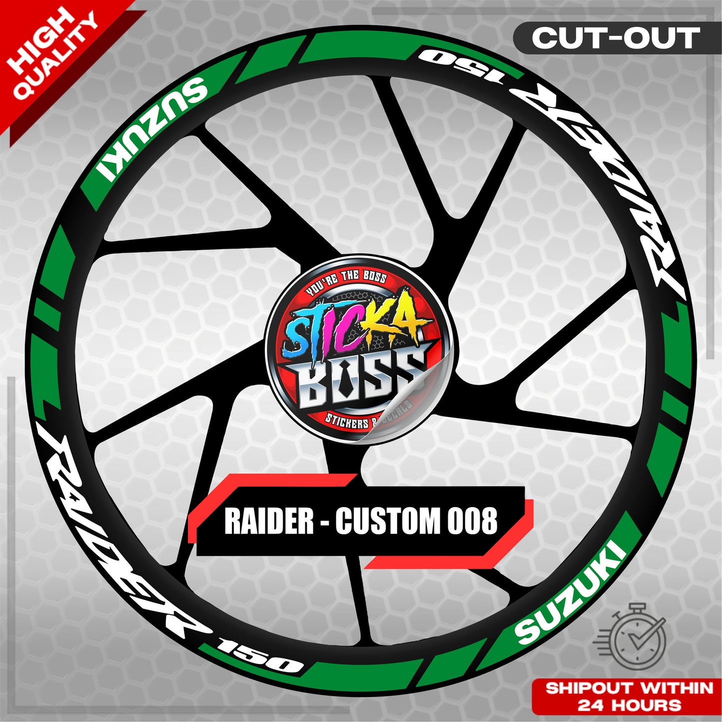 RAIDER R150 MAGS STICKER SET ( 2 MAGS ) - CUSTOM 008 | VINYL WATERPROOF CUT-OUT DECALS