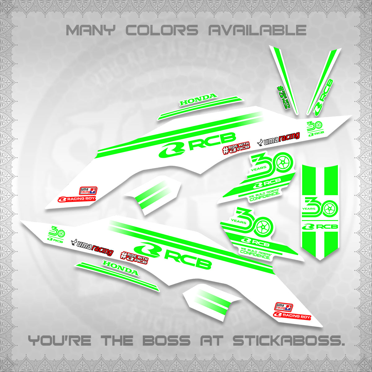 CLICK 125 V3 FOR WHITE DECALS (2026 30TH ANNIVERSARY RACING DESIGN)STICKER DECALS By STICKABOSS