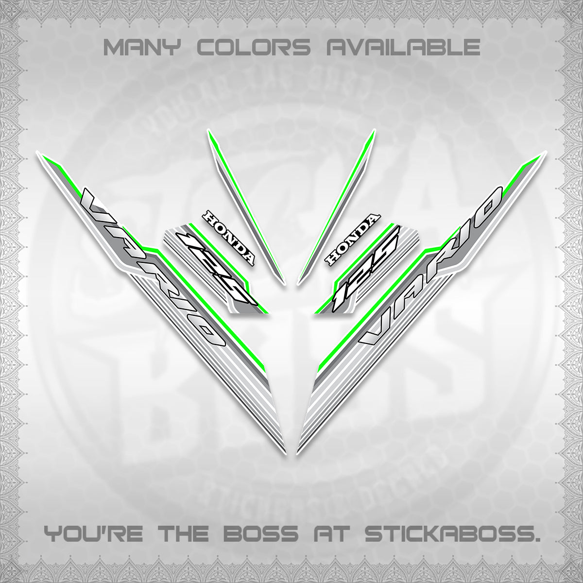 CLICK 125 V3 INDO FOR WHITE DECALS (2024 SV 07-A2 STYLE) STICKER KITS By STICKABOSS