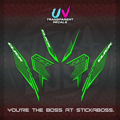 CLICK 125 V3 UV TRANSPARENT DECALS (2026 LINE UP DESIGN) STICKER KITS By STICKABOSS