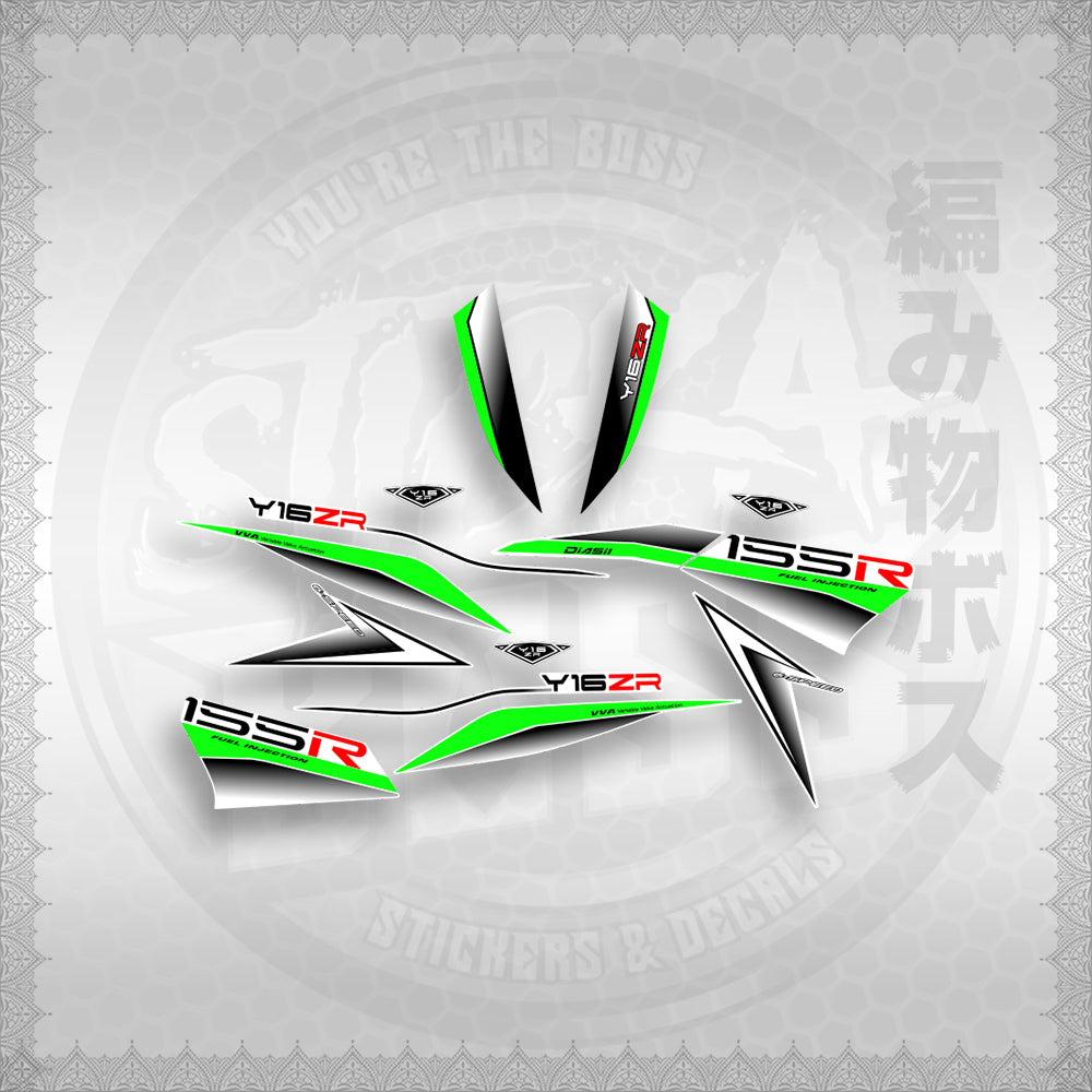 STICKER DECALS for SNIPER 155R (S155Y1SLDEFOWH) By STICKABOSS (SOFIE LAMINATED WATERPROOF)