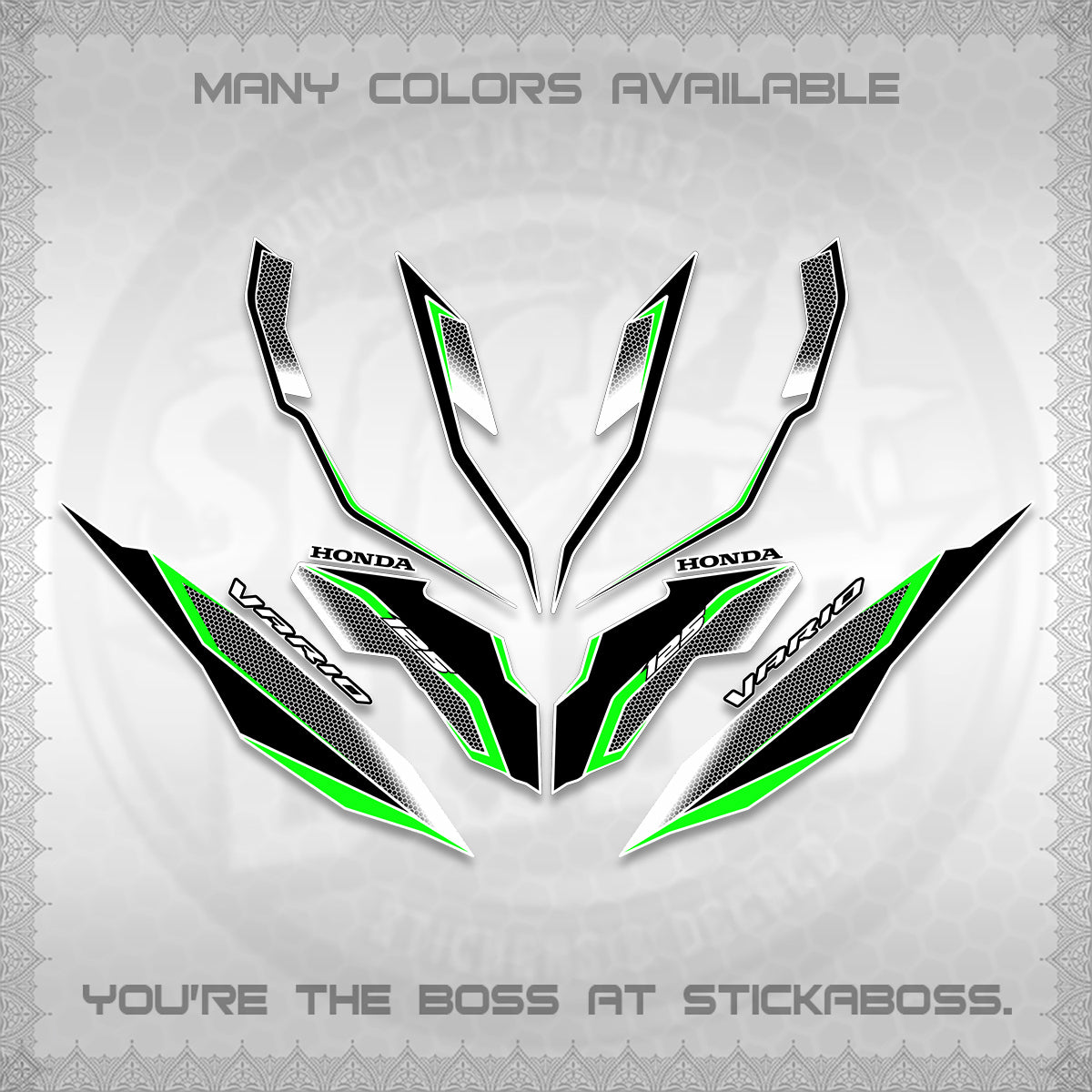 CLICK 125 V3 VARIO DECALS (2026 INDO HONEYCOMB DESIGN) STICKER DECALS By STICKABOSS (Copy)