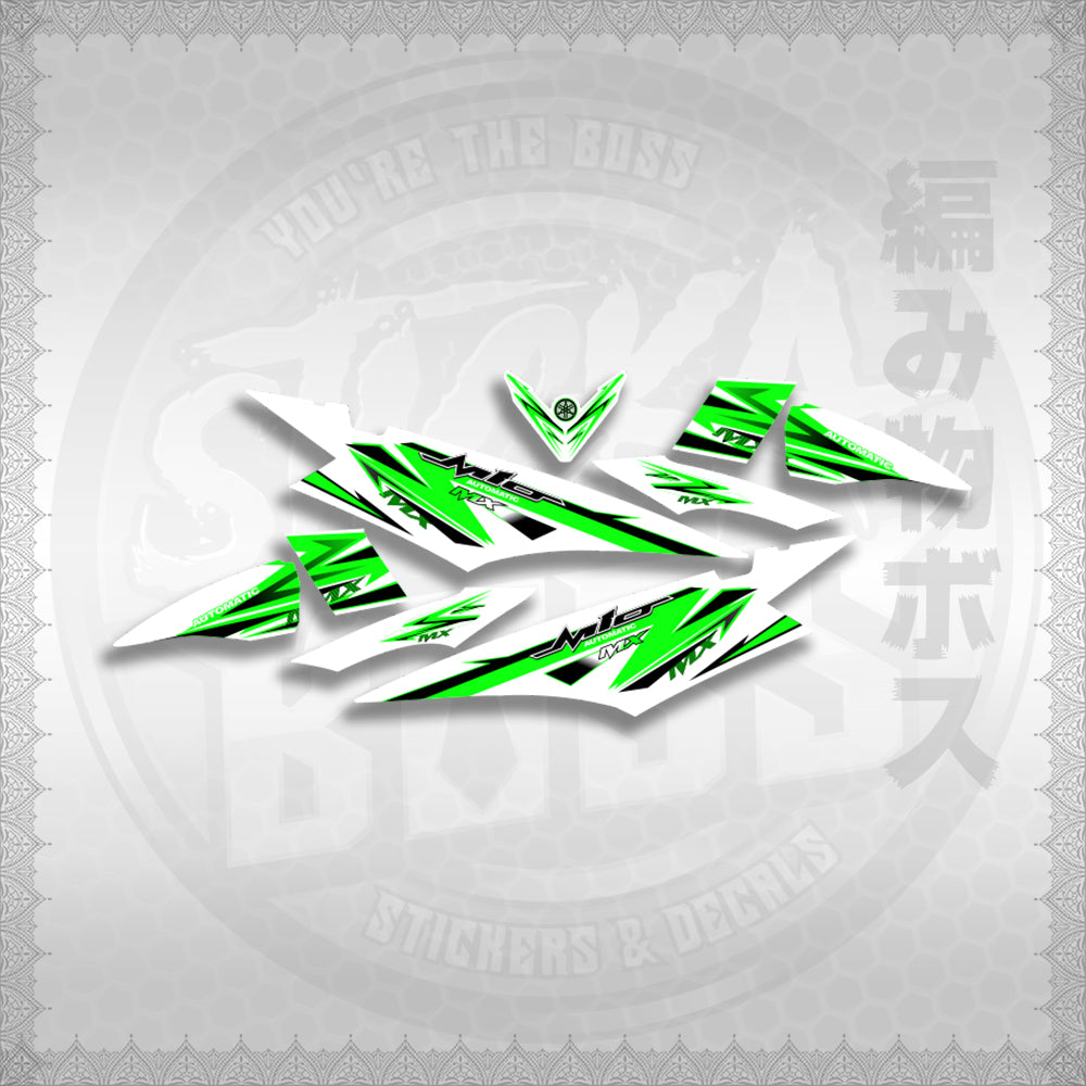 MIO SOUL I STRIPING CARBURETOR FOR WHITE STICKER DECALS By STICKABOSS (SOFIE LAMINATED WATERPROOF)