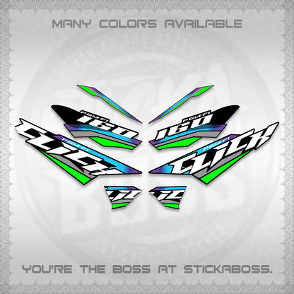 CLICK 160 STRIPING DECALS (SPORTS RACE STRIPES 01) STICKER KITS BY STICKABOSS