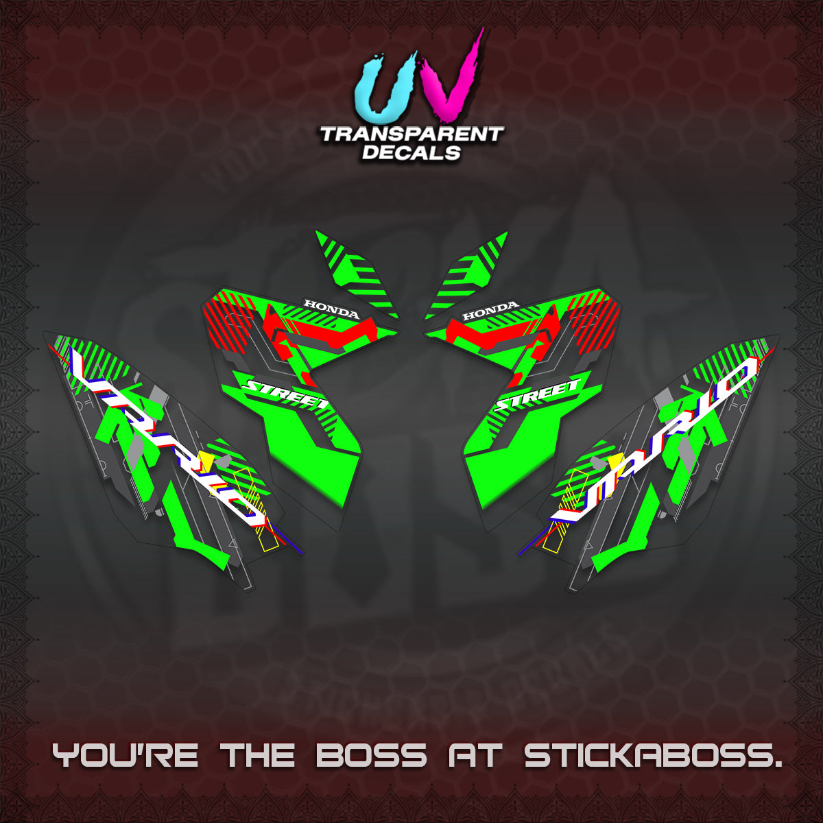 CLICK 125 V3 VARIO UV TRANSPARENT DECALS (2026 STREET STYLE EDITION) STICKER DECALS By STICKABOSS