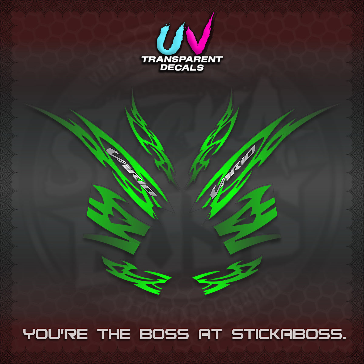 CLICK 125 V2 INDO STRIPING UV TRANSPARENT DECALS (2026 NUSANTARA MOTIF) STICKER DECALS By STICKABOSS