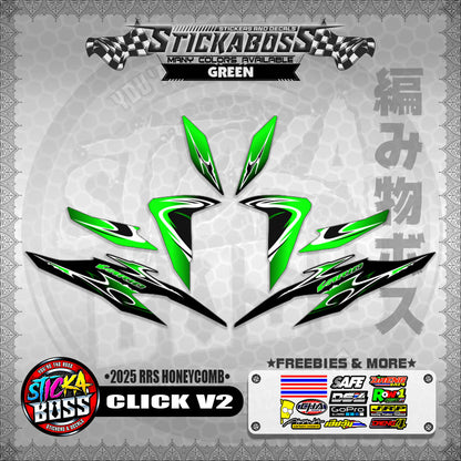 CLICK V2 INDO STICKER DECALS ( 2025 RRS HONEYCOMB )【WITH FREEBIES】