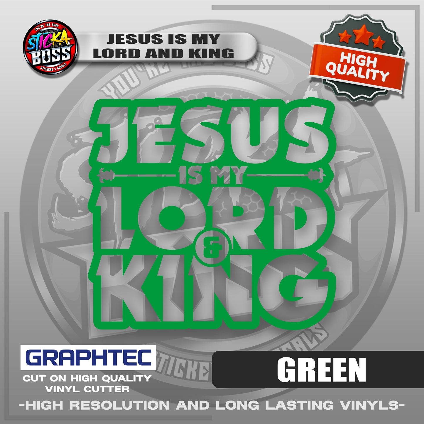 JESUS IS MY LORD AND KING | VINYL WATERPROOF CUT-OUT STICKER DECALS【Stickaboss】