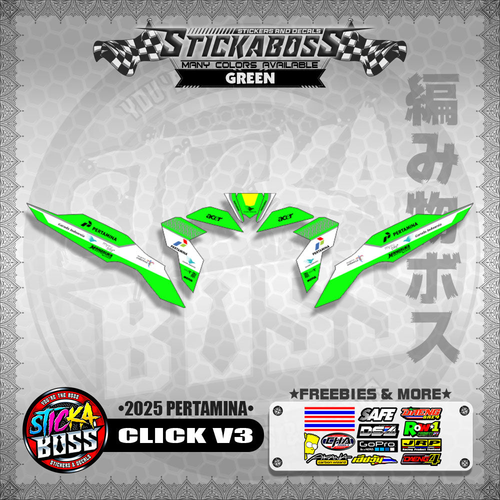 CLICK V3 STICKER DECALS ( 2025 PERTAMINA )【WITH FREEBIES】