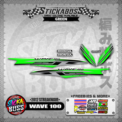 WAVE 100  STICKER DECALS ( 2012 STREAKWAVE ) 【WITH FREEBIES】