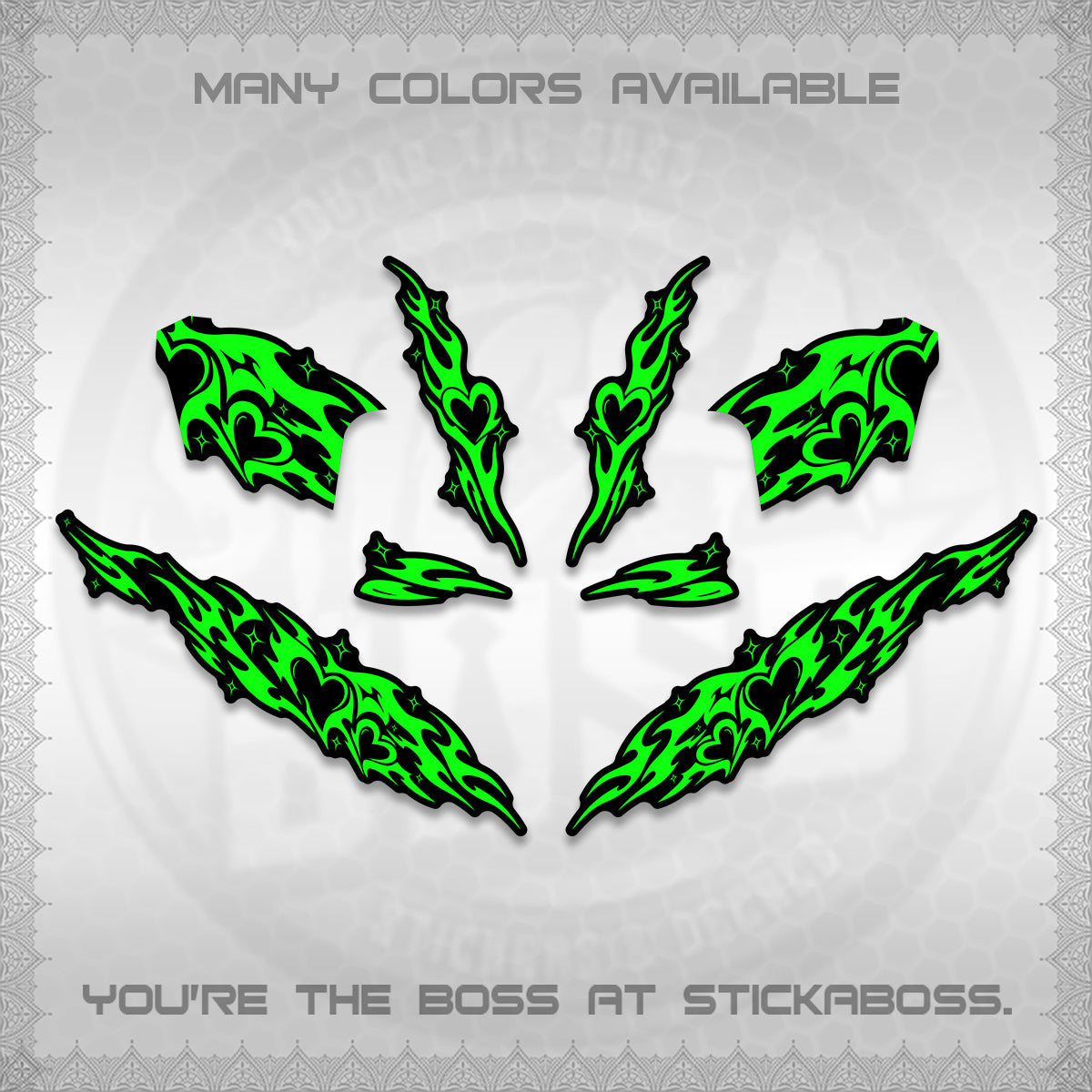 CLICK 125 V2 DECALS (2026 STRIPING HEART DESIGN) STICKER KITS BY STICKABOSS