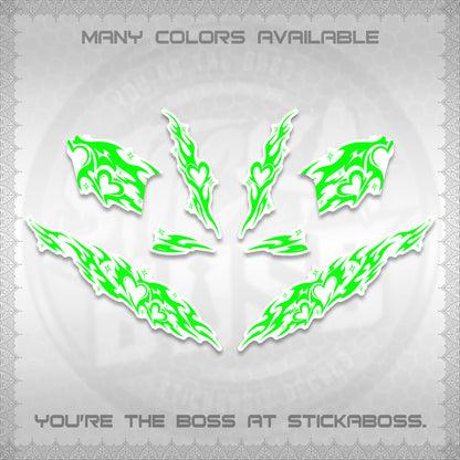CLICK 125 V2 FOR WHITE DECALS (2026 STRIPING HEART DESIGN) STICKER KITS BY STICKABOSS